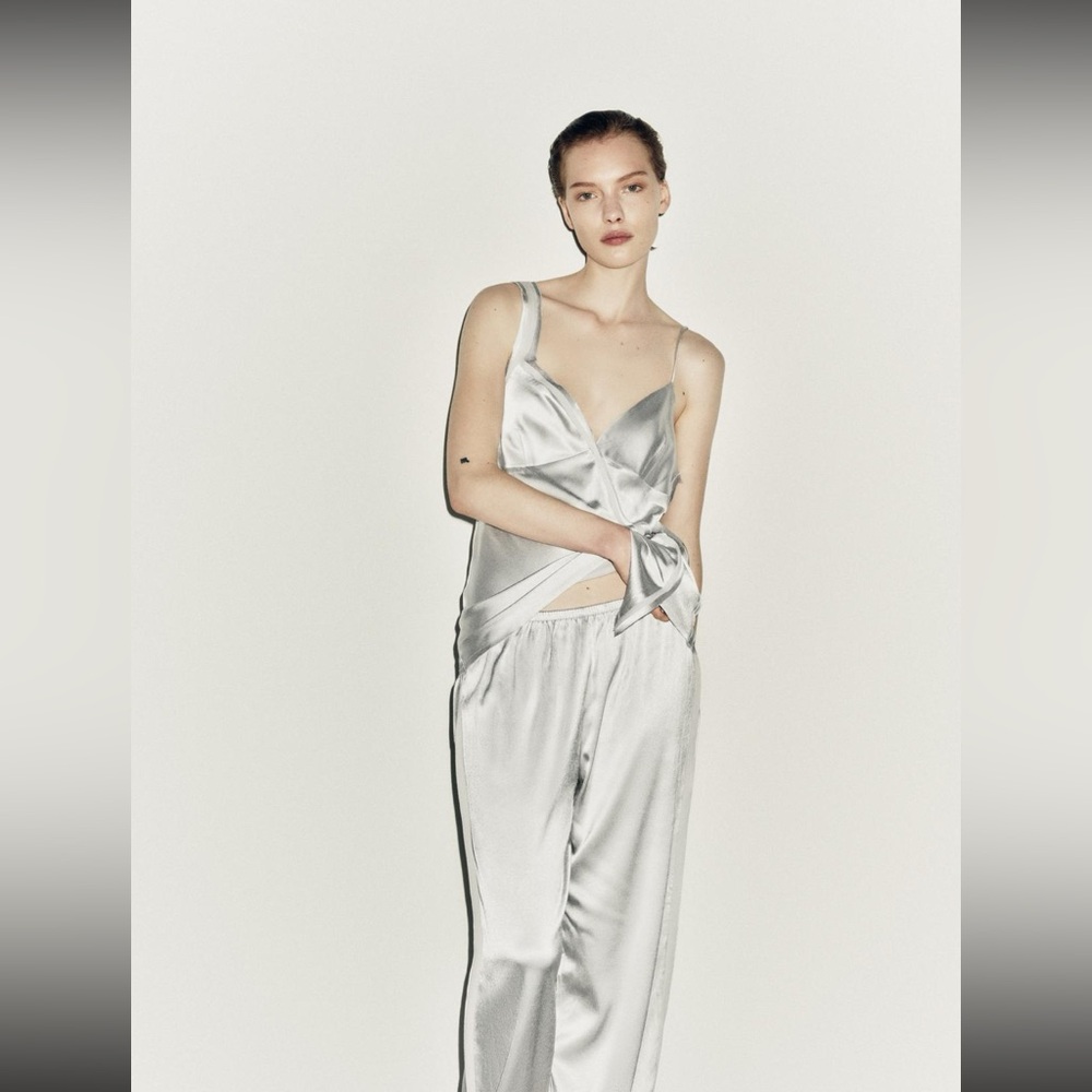 ASYMMETRICAL SATIN EFFECT TOP from Zara